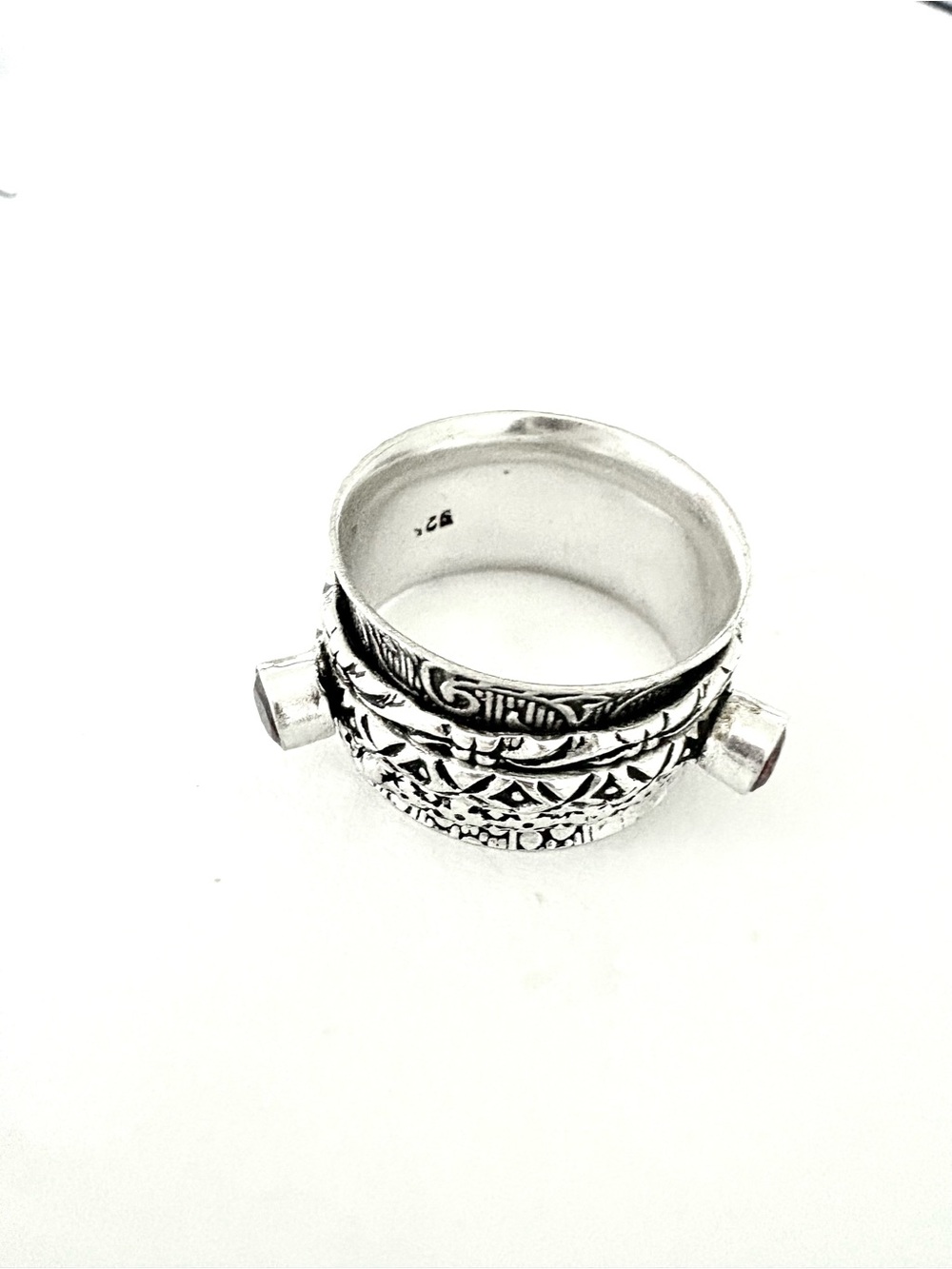 Sterling Silver Tribal Stackable Midi Ring - Silver